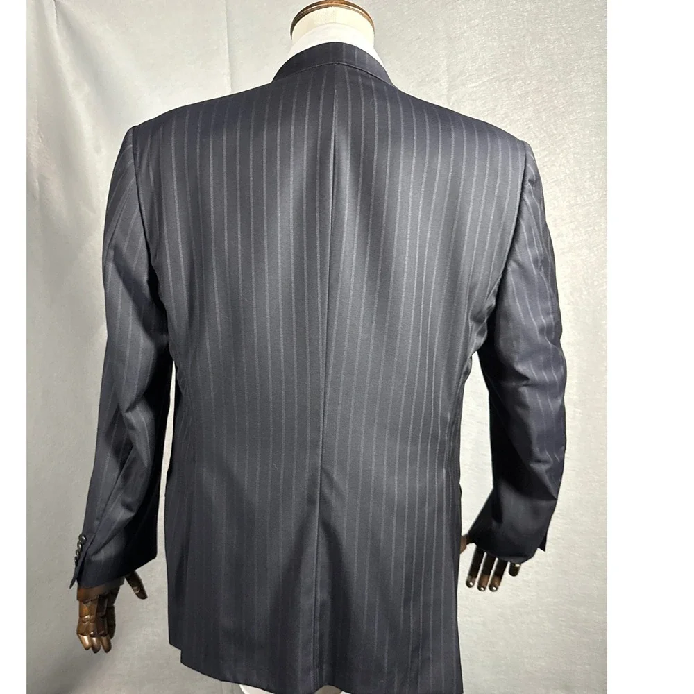 Hickey Freeman Madison Pinstripe Wool Blazer Loro Piana 43R Super 150s Tasmanian